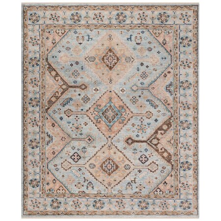 Safavieh 10 x 14 ft. Samarkand Light Blue & Beige Hand Knotted Rectangle Area Rug SRK127L-10